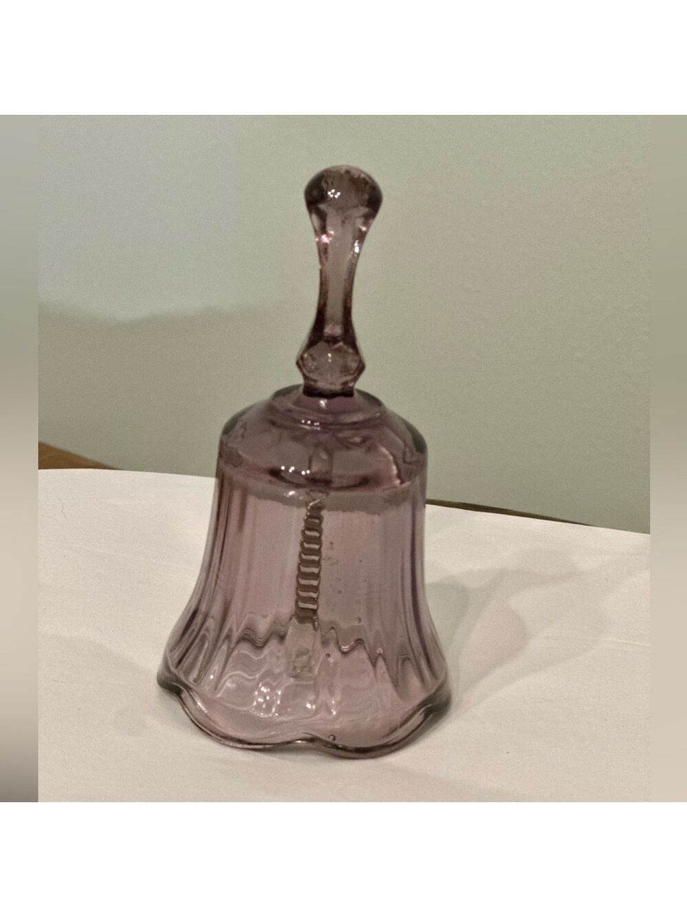 Vintage Purple Bell. Delicate Glass Dainty Bell. Very light Tinkling Sound